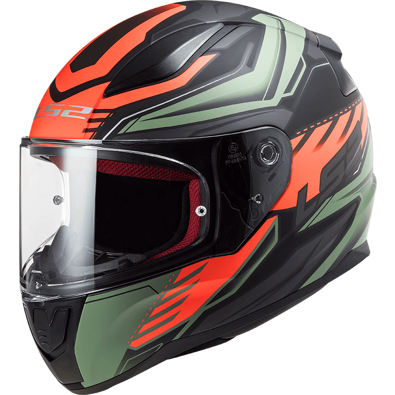 Мотошолом LS2 FF353 Rapid Gale Matt Black Red Matt Green фото :: Мотосалон MotoHit - мотоцикли, екіпірування, запчастини.