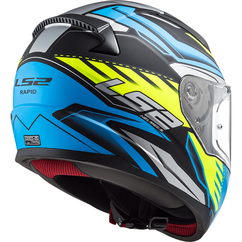 Мотошолом LS2 FF353 Rapid Gale Matt Black Blue Yellow фото :: Мотосалон MotoHit - мотоцикли, екіпірування, запчастини.