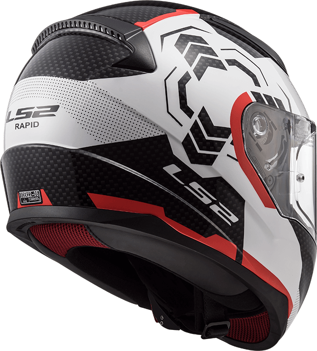 Мотошолом LS2 FF353 Rapid Ghost White Black Red фото :: Мотосалон MotoHit - мотоцикли, екіпірування, запчастини.