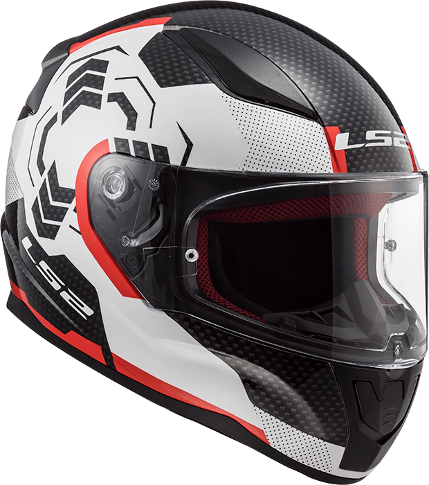 Мотошолом LS2 FF353 Rapid Ghost White Black Red фото :: Мотосалон MotoHit - мотоцикли, екіпірування, запчастини.
