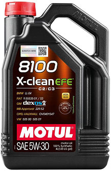 Авто масло Motul 8100 X-CLEAN EFE SAE 5W30 (4L) фото. Мотосалон МотоХит - мотоциклы, экипировка, запчасти.