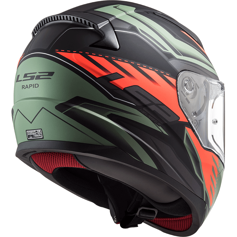 Мотошолом LS2 FF353 Rapid Gale Matt Black Red Matt Green фото :: Мотосалон MotoHit - мотоцикли, екіпірування, запчастини.